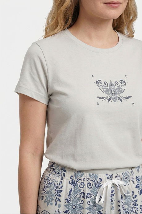 Sweet Dreams Graphic Printed Short Set - Light Grey — image 4